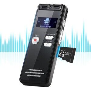 Voice Activated Recorder with Playback - NekSide 3072Kpbs 64GB